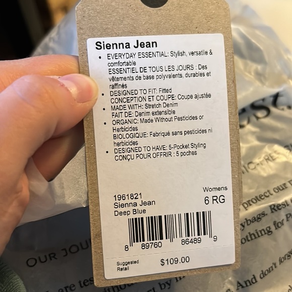 Prana sienna jeans size 6/28 regular deep dark blue new - Picture 5 of 5